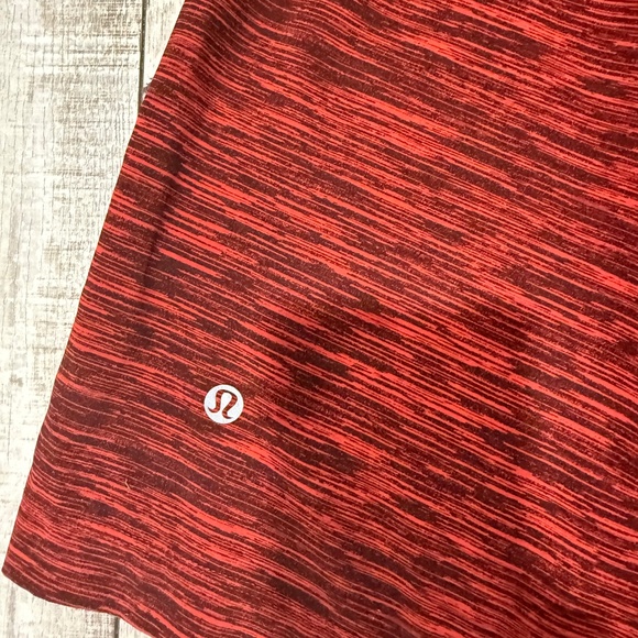 Lululemon Shorts Mens L Red Black Striped Unlined 10" Athletic Drawstring - Picture 4 of 4
